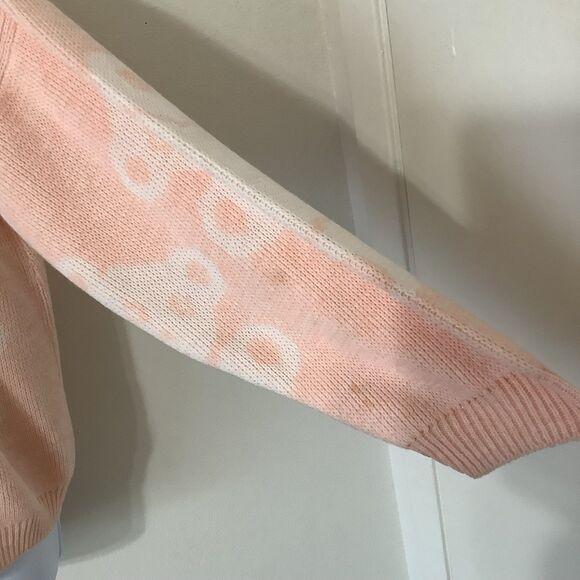Sugar Co. Vintage 80s Fairy Kei Kawaii Pastel Pink Bear Knitted Sweater XL - Picture 5 of 10